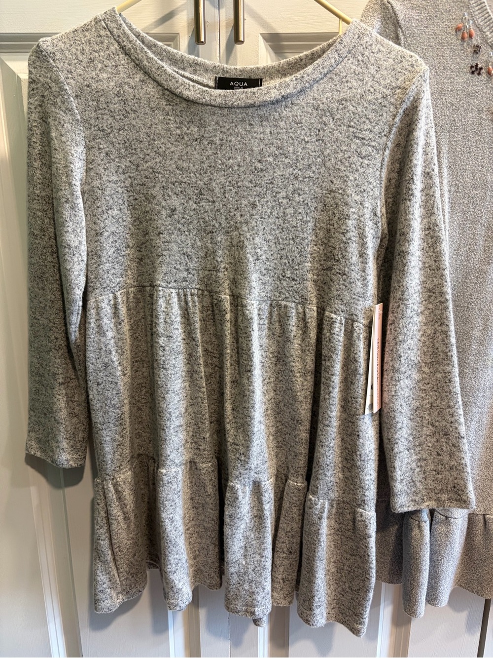 Aqua Heather Gray Peplum Tunic